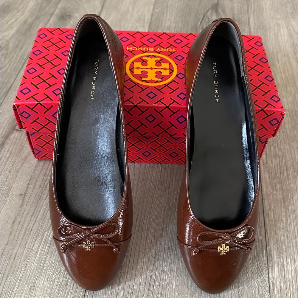 Tory Burch Cap-Toe Leather Ballet Flats